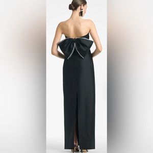 Sachin + Babi Keira Gown, black with bow/pearls